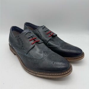 BRAND NEW Ben Sherman Bergen Brogue Navy Leather Men’s Shoes Sz 9 M